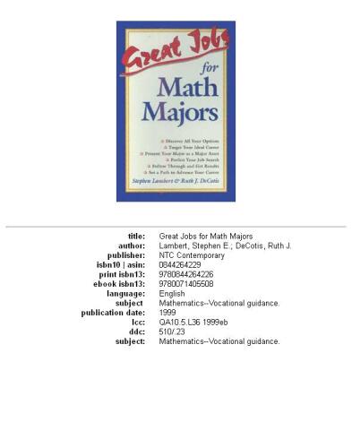 Great jobs for math majors