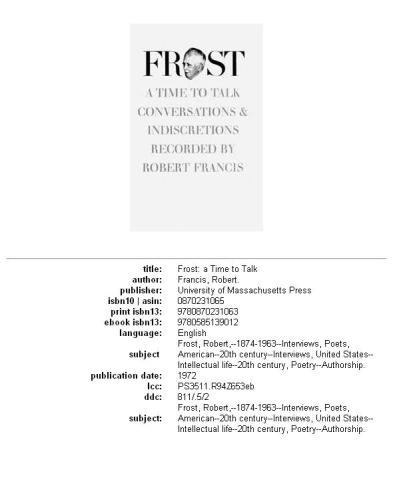 Frost: A Time to Talk, Conversations and Indiscretions Recorded by Robert Francis