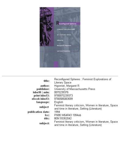 Reconfigured spheres: feminist explorations of literary space