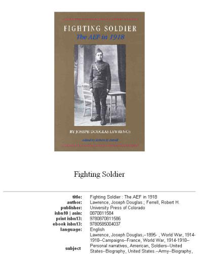 Fighting soldier: the AEF in 1918