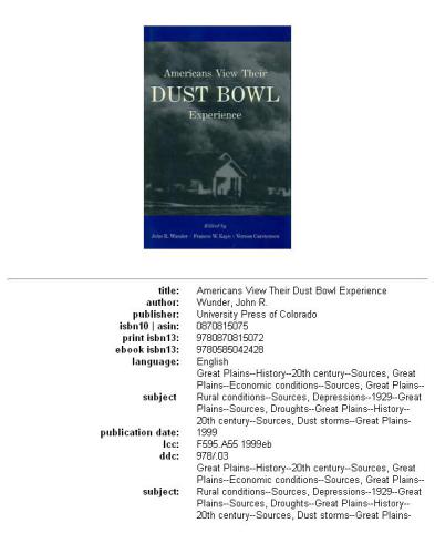 Americans view their Dust Bowl experience