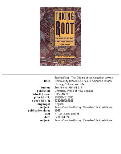 Taking root: the origins of the Canadian Jewish community