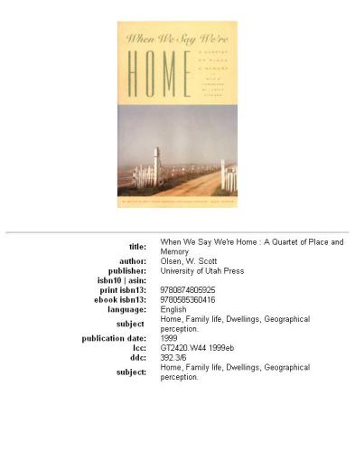 When we say we're home: a quartet of place and memory