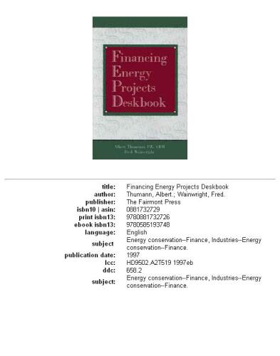 Financing energy projects deskbook