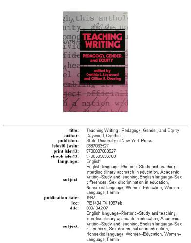 Teaching writing: pedagogy, gender, and equity