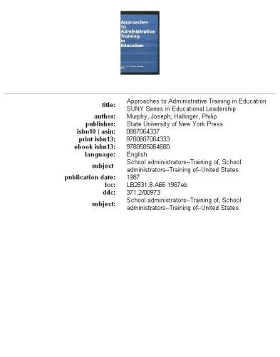 Approaches to administrative training in education