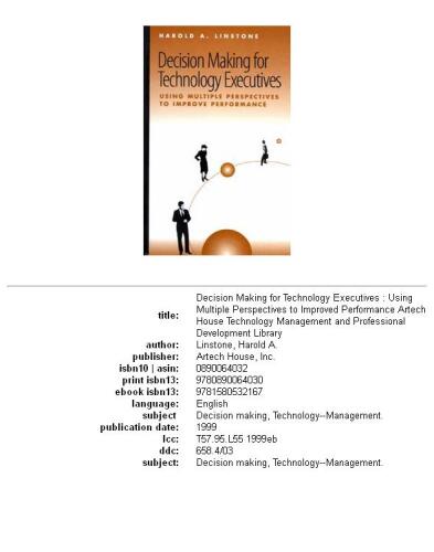 Decision making for technology executives: using multiple perspectives to improved performance