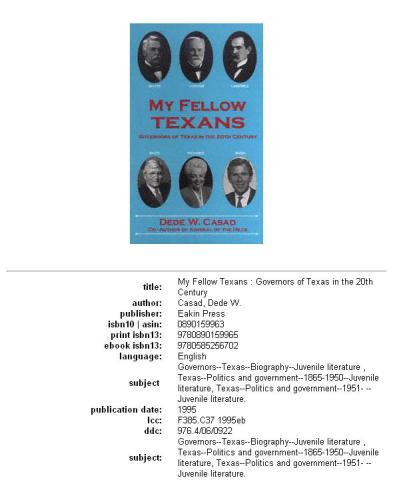 My fellow Texans: governors of Texas in the 20th century