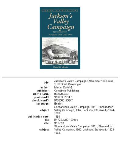 Jackson's Valley campaign: November 1861-June 1862