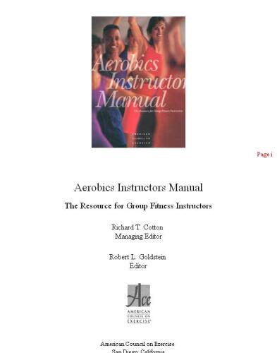 Aerobics instructor manual: the resource for fitness professionals