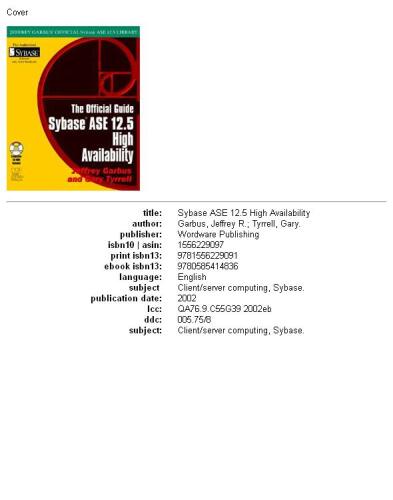 Sybase ASE 12.5 high availability