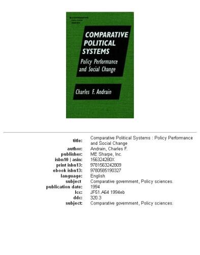 Comparative political systems: policy performance and social change