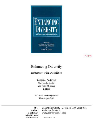 Enhancing diversity: educators with disabilities