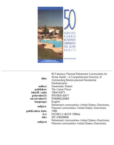 50 Fabulous Planned Retirement Communities for Active Adults: A Comprehensive Directory of Outstanding Master-Planned Residential Developments