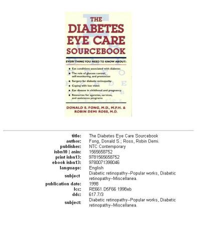 The Diabetes Eye Care Sourcebook