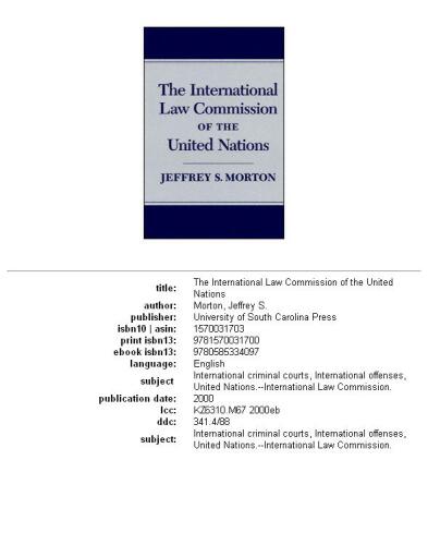 The International Law Commission of the United Nations