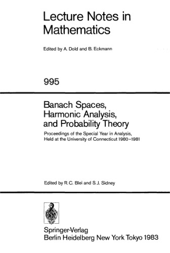 Banach spaces, harmonic analysis, and probability theory