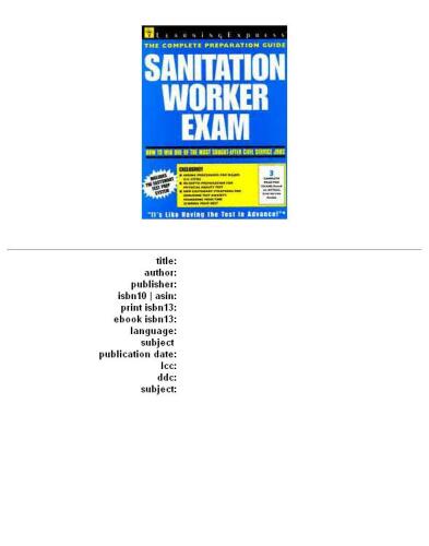 Sanitation Worker Exam: National Edition