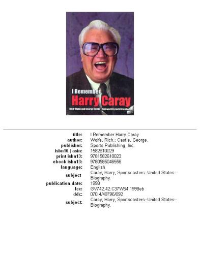 I Remember Harry Caray