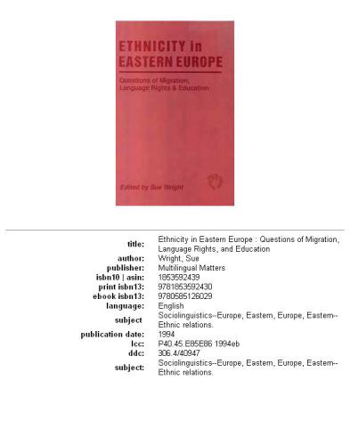 Ethnicity in Eastern Europe: questions of migration, language rights, and education