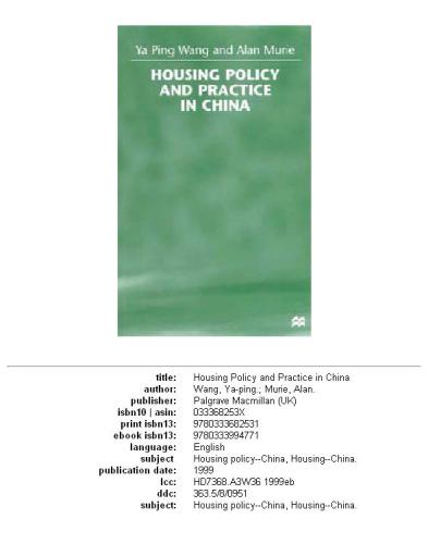 Housing Policy and Practice in China