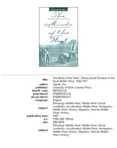 The Minds of the West: Ethnocultural Evolution in the Rural Middle West, 1830-1917