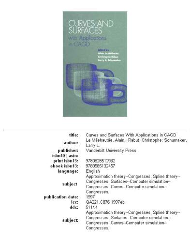 Curves and Surfaces with Applications in CAGD (Curves & Surfaces)