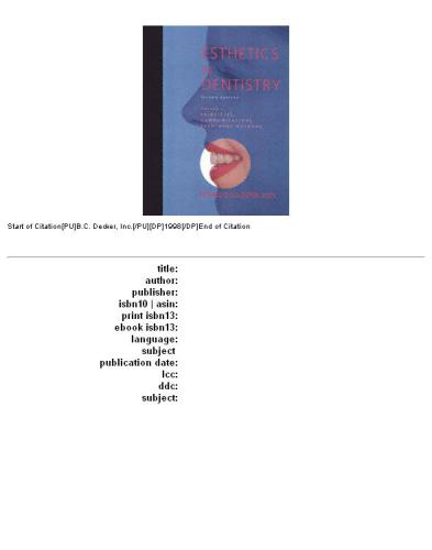 Esthetics in Dentistry, Volume 1: Principles, Communications, Treatment Methods (Book with CD-ROM for Windows and Macintosh)