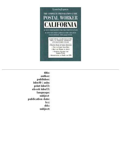 Postal Worker: California: The Complete Preparation Guide (Learningexpress Civil Service Library)