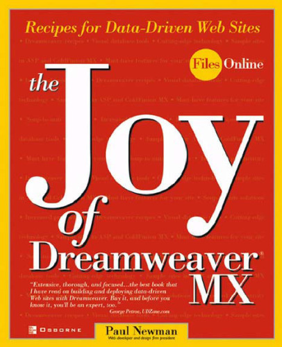 The joy of Dreamweaver MX: recipes for data-driven Web sites