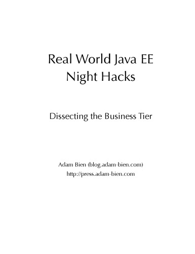 Real World Java EE Night Hacks - Dissecting the Business Tier