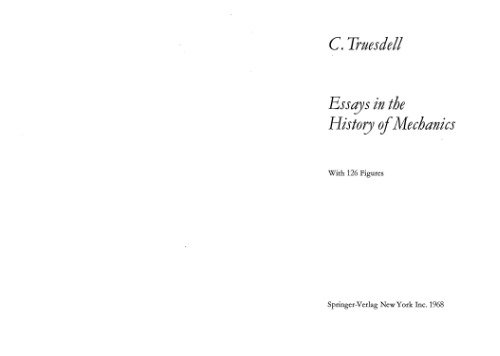 Essays in the History of Mechanics