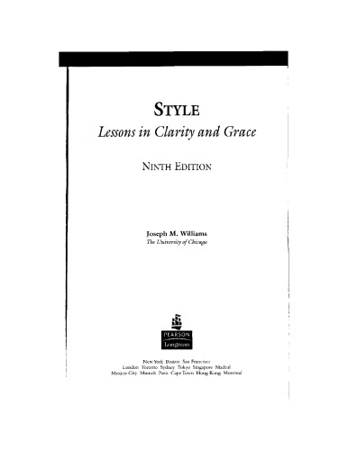 Style: Lessons in Clarity and Grace (9th Edition)