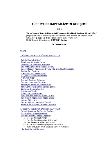 Türkiye'de Kapitalizmin Gelişimi