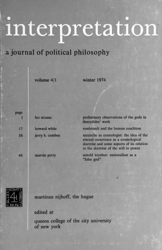 Interpretation: A Journal of Political Philosophy vol 4-1