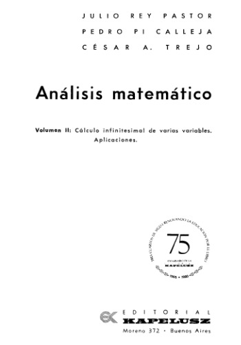 Análisis matemático, volumen 2