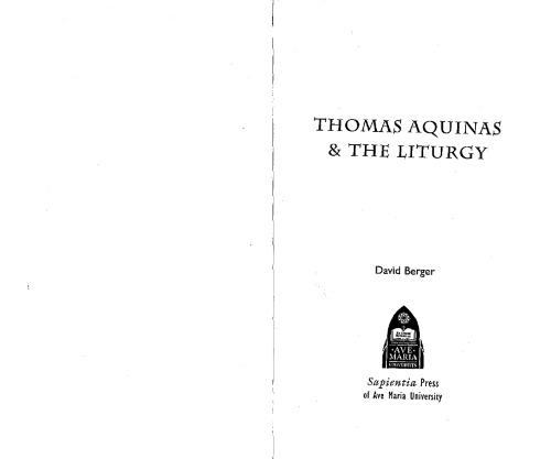 Thomas Aquinas & the Liturgy