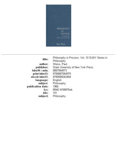 Philosophy in Process, Volume 10: April 15, 1984-January 18, 1986