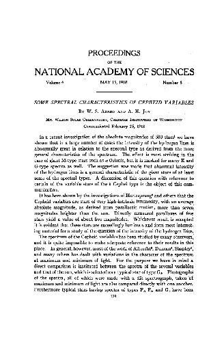 Some Spectral Characteristics of Cepheid Variables (1918)(en)(4s)