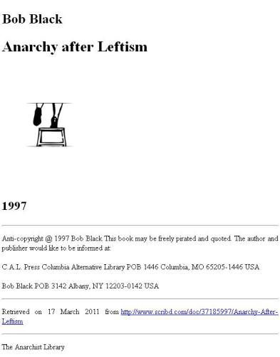 Anarchy After Leftism