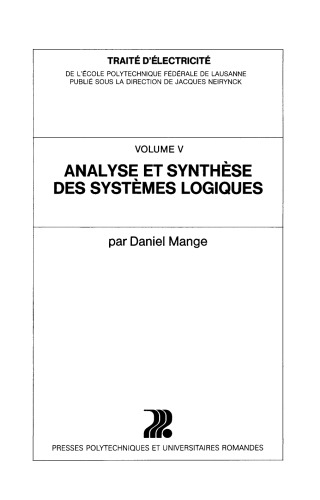 Analyse et Synthèse des systèmes logiques