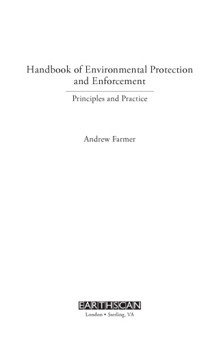 Handbook of Environmental Protection and Enforcement: Principles and Practice (2007)(en)(294s)