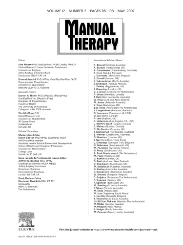 Manual Therapy Journal - Volume 12, Issue 2, Pages 85-198 (May 2007)