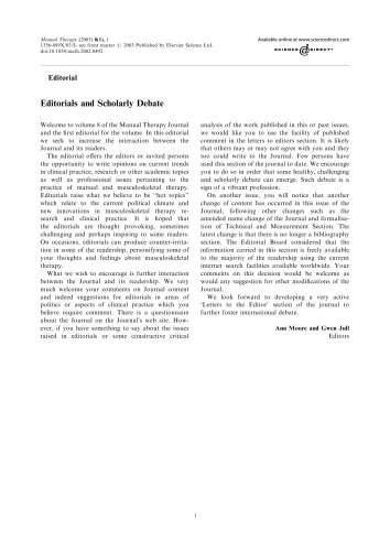 Manual Therapy Journal - Volume 8, Issue 1, Pages 1-62 (February 2003)