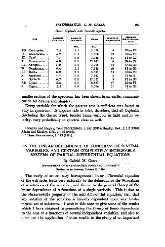 On the Linear Dependence of Functions of Several Variables, and Certain Completely Integrable System