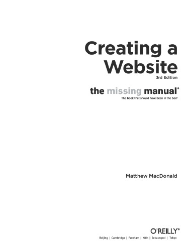 Creating a Website: The Missing Manual 