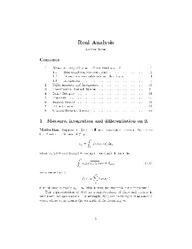 Real Analysis. Course Notes