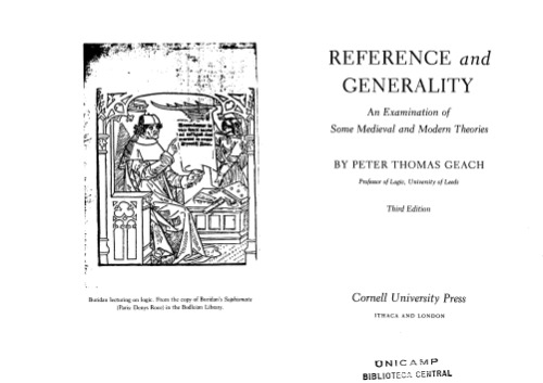 Reference and Generality: An Examination of Some Medieval and Modern Theories (Contemporary Philosophy)