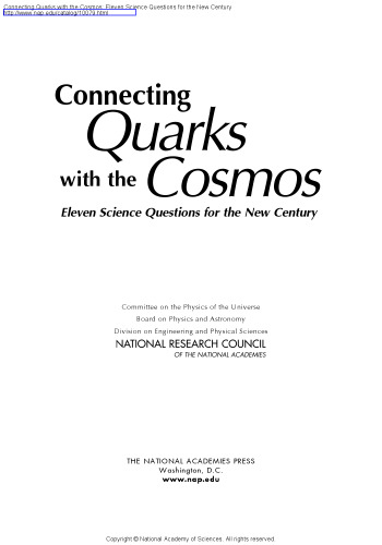 Connecting Quarks with the Cosmos: Eleven Science Questions for the New Century