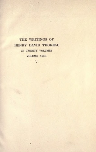 The Writings of Henry David Thoreau in 20 Volumes